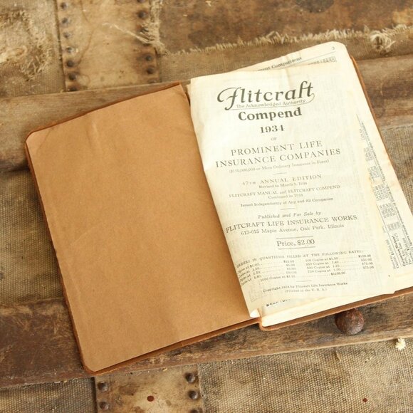 Vintage 1960s Book, "Flitcraft Compend 1934, Life Insurance Companies", 47th ed - Picture 7 of 10